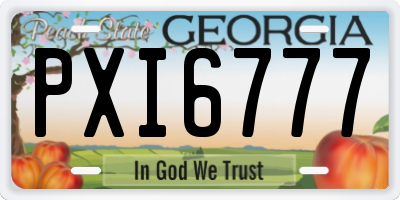 GA license plate PXI6777