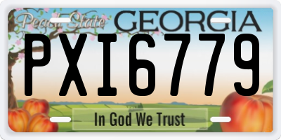 GA license plate PXI6779