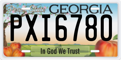GA license plate PXI6780