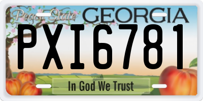 GA license plate PXI6781