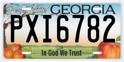 GA license plate PXI6782