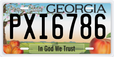 GA license plate PXI6786