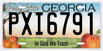 GA license plate PXI6791
