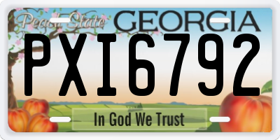 GA license plate PXI6792