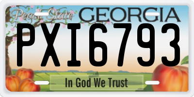 GA license plate PXI6793