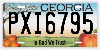 GA license plate PXI6795