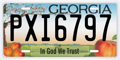 GA license plate PXI6797