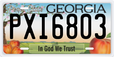 GA license plate PXI6803