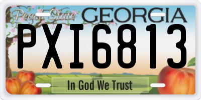 GA license plate PXI6813