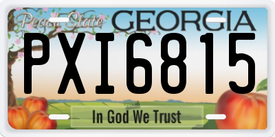 GA license plate PXI6815