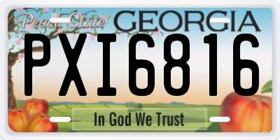 GA license plate PXI6816