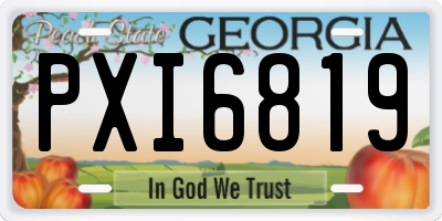 GA license plate PXI6819