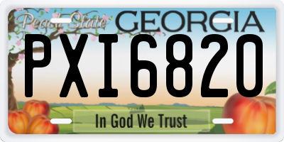 GA license plate PXI6820