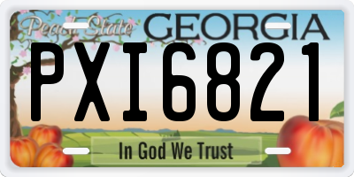 GA license plate PXI6821