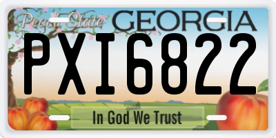 GA license plate PXI6822