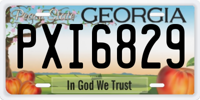 GA license plate PXI6829