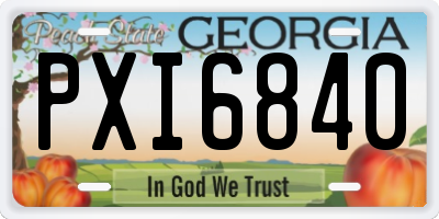 GA license plate PXI6840