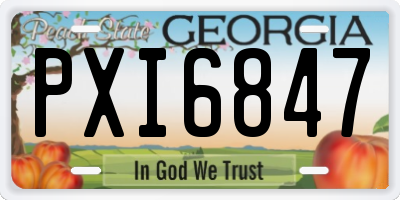 GA license plate PXI6847