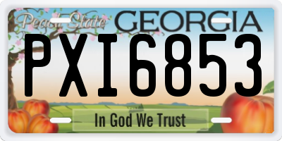 GA license plate PXI6853