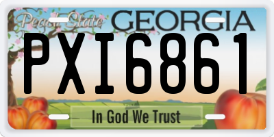 GA license plate PXI6861