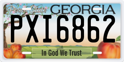 GA license plate PXI6862