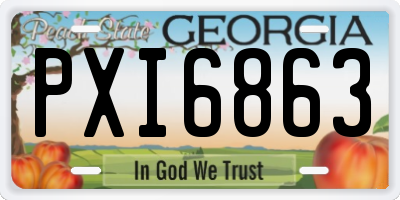 GA license plate PXI6863