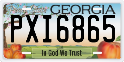 GA license plate PXI6865