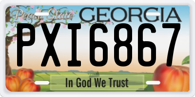 GA license plate PXI6867