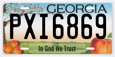 GA license plate PXI6869