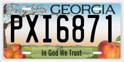 GA license plate PXI6871