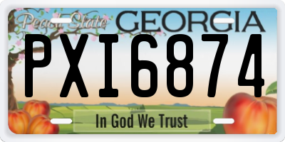 GA license plate PXI6874