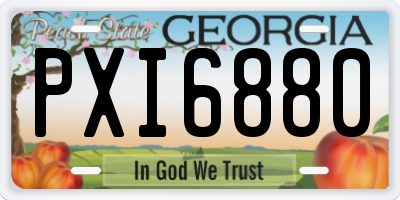 GA license plate PXI6880