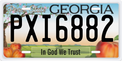 GA license plate PXI6882