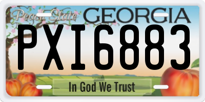 GA license plate PXI6883