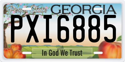 GA license plate PXI6885