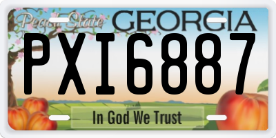GA license plate PXI6887