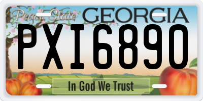 GA license plate PXI6890
