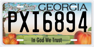 GA license plate PXI6894