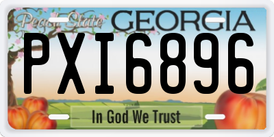 GA license plate PXI6896