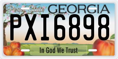 GA license plate PXI6898