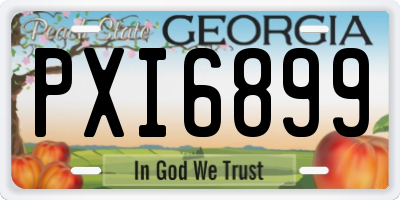 GA license plate PXI6899