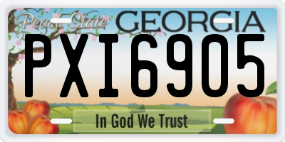 GA license plate PXI6905
