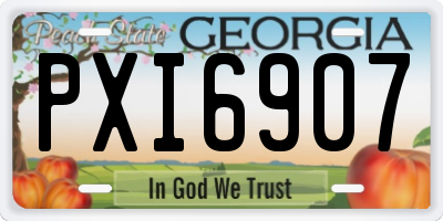GA license plate PXI6907