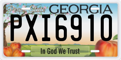 GA license plate PXI6910