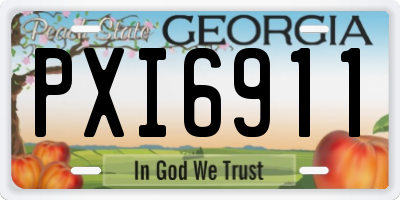 GA license plate PXI6911