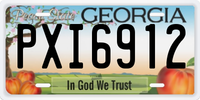 GA license plate PXI6912