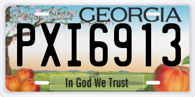 GA license plate PXI6913