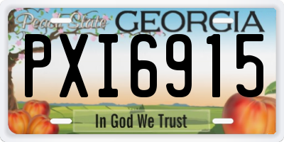 GA license plate PXI6915