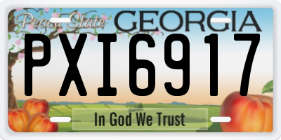 GA license plate PXI6917