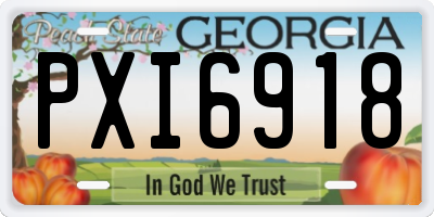 GA license plate PXI6918